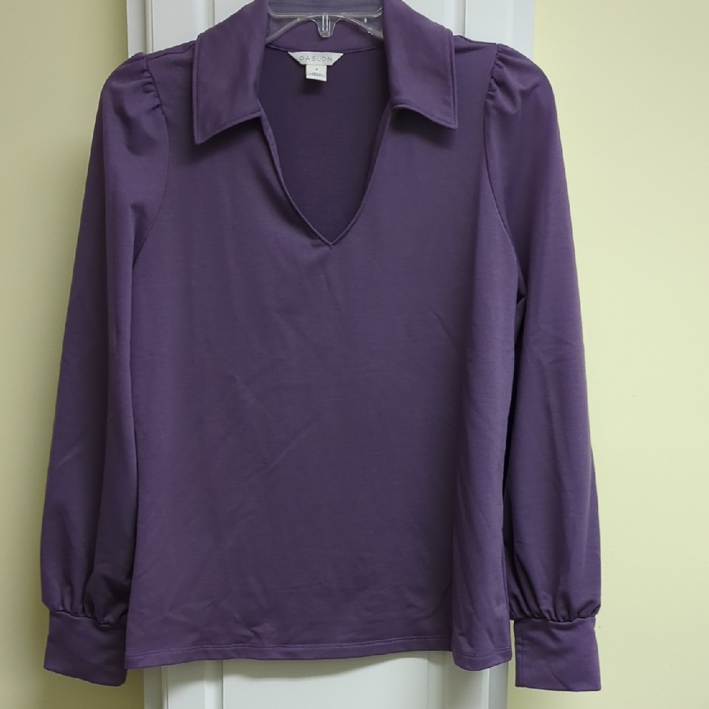 Caslon Long Sleeve Johnny Collar Polo